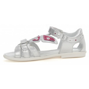 Sandały Buty Bartek w-39209/12d Dziewczęce Sandały na Rzep z Motylkiem - Srebny kolor