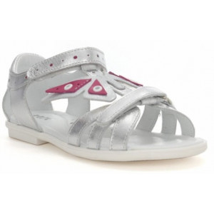 Sandały Buty Bartek w-39209/12d Dziewczęce Sandały na Rzep z Motylkiem - Srebny kolor