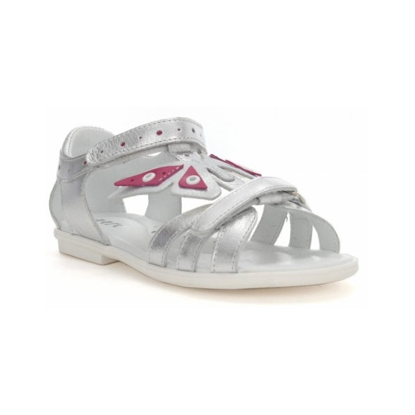Sandały Buty Bartek w-39209/12d Dziewczęce Sandały na Rzep z Motylkiem - Srebny kolor