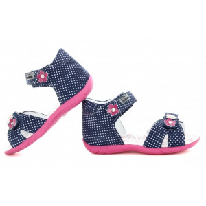 Dziecięce sandałki w kropki do nauki chodzenia Bartek t-11794/1mp II gatunek