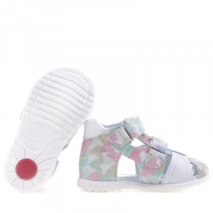 Sandały Buty Emel e 2437c Dziewczęce Półsandały na Rzepy - Pastelowe Serduszka