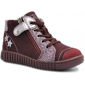 Bordowe Trzewiki Półbuty...