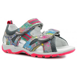 Sandały Buty Bartek t-16176-7/ka Kolorowe Sandały dla Dziewczynki na Rzepy