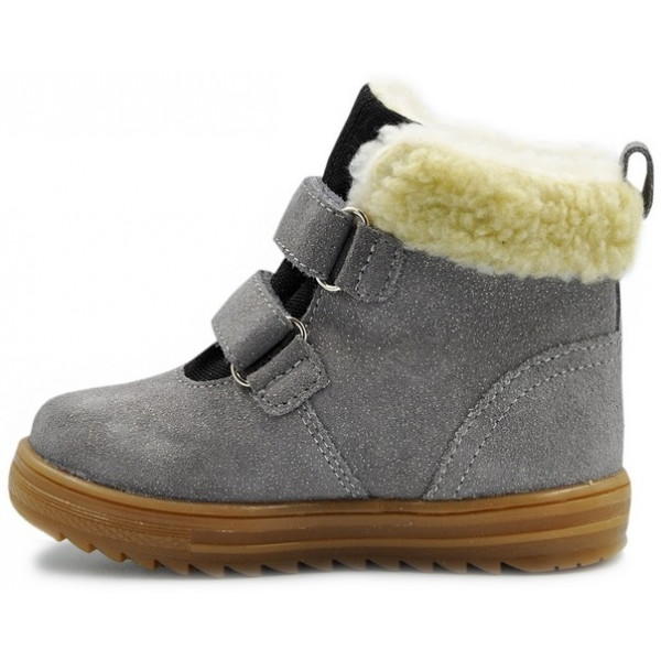 Szare Ocieplane Kozaki Na Zimę z brokatem Mido 22-21 32-21