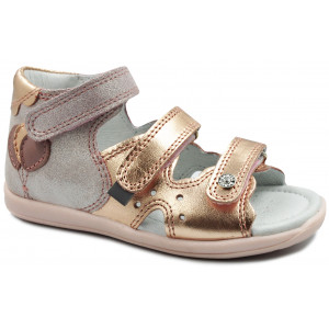 Sandały Buty Bartek 71158-0006 Dziewczęce Sandały na Rzepy - Metaliczny kolor