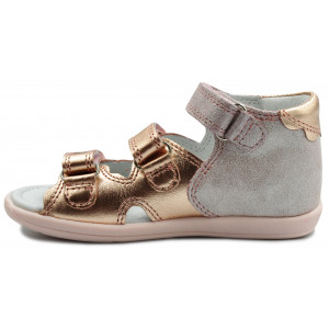 Sandały Buty Bartek 71158-0006 Dziewczęce Sandały na Rzepy - Metaliczny kolor