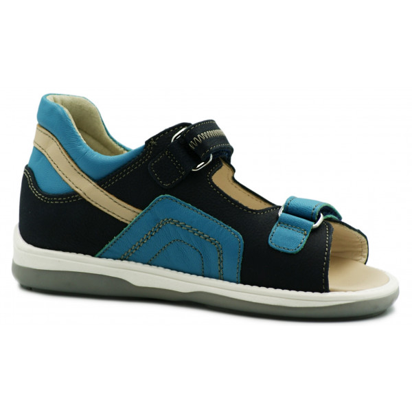 Sandałki Korekcyjne Chłopięce Sztywny Zapiętek MEMO Szafir