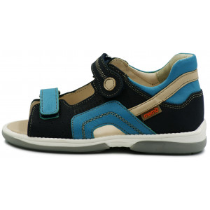 Sandałki Korekcyjne Chłopięce Sztywny Zapiętek MEMO Szafir