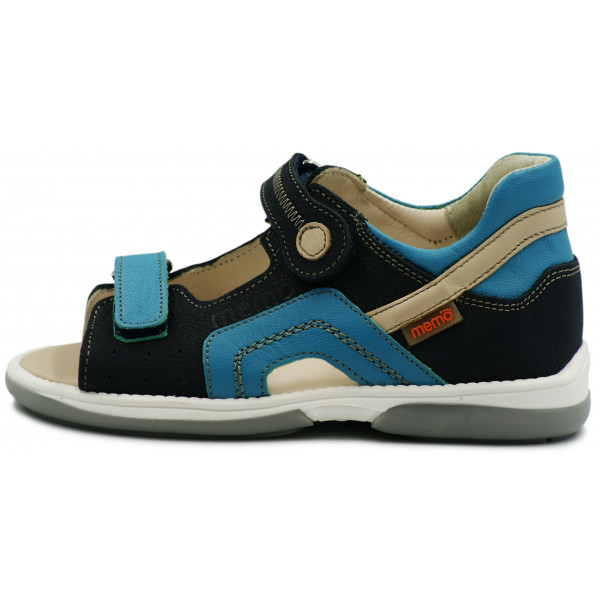Sandałki Korekcyjne Chłopięce Sztywny Zapiętek MEMO Szafir