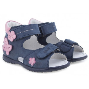 Sandały Buty Emel e 2207-25 Dziewczęce Sandały na Rzepy - Motylek