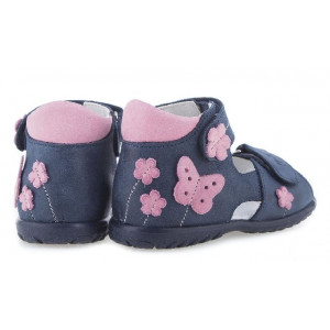 Sandały Buty Emel e 2207-25 Dziewczęce Sandały na Rzepy - Motylek