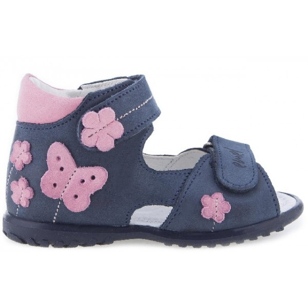 Sandały Buty Emel e 2207-25 Dziewczęce Sandały na Rzepy - Motylek