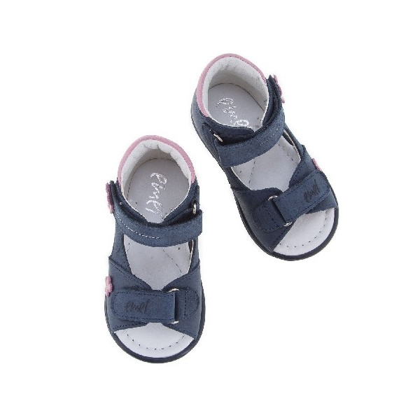 Sandały Buty Emel e 2207-25 Dziewczęce Sandały na Rzepy - Motylek