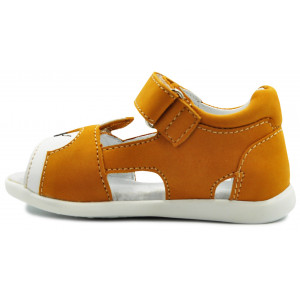 Sandały Buty Mido 21-20 żółty Sandałki z wygodnym zapięciem na Rzep z uroczym Liskiem