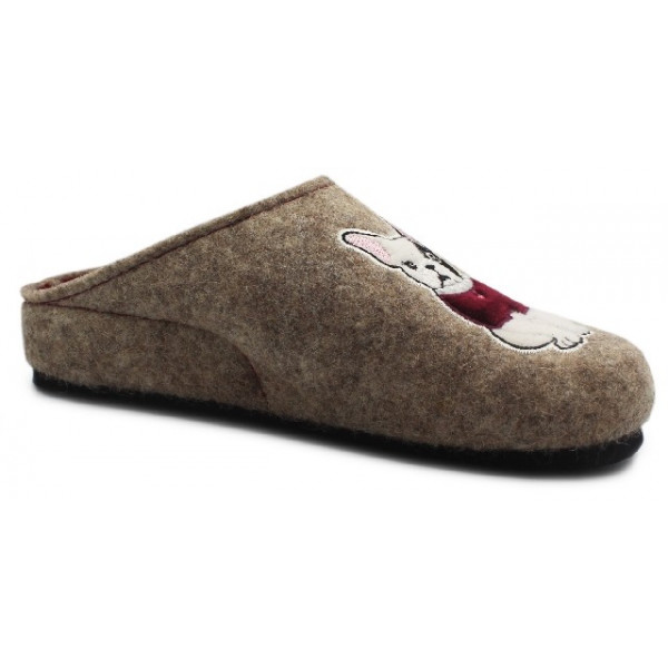 Kapcie Damskie z Aplikacją Psa DR. BRINKMANN  320015-08