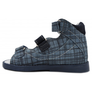 Sandały Buty Mido 800 Chłopięcy Sandały na Rzepy kratka-granat