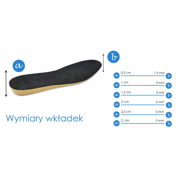Wkładka Ortopedyczna Wyrównująca Prawa Wąska Skrót 2,5cm CORRECT H