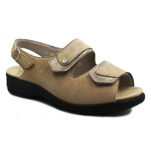 Sandały Szerokie Damskie Miękkie Solidus Moni Suede Fango m