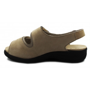 Sandały Szerokie Damskie Miękkie Solidus Moni Suede Fango m