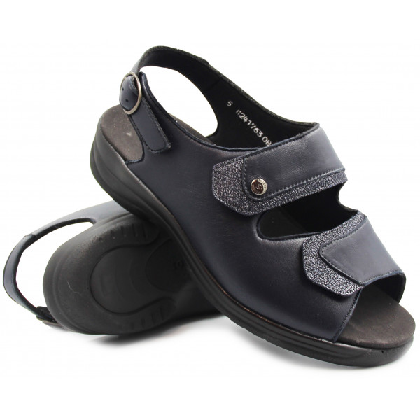 Sandały Szerokie Damskie Solidus Moni Nappa Stretch/Ser Blue/Ocean m