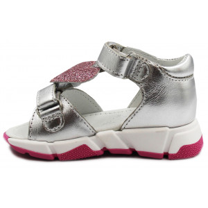 Sandały Dla Dziewczynki Srebrne Skórzane Bartek 11540004