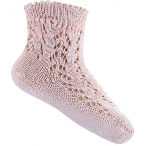 Ażurowe Skarpetki Dla Dziewczynek Emel esk201-1 Jasny Róż
