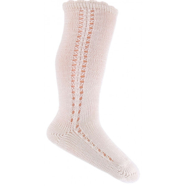 Ażurowe Podkolanówki Skarpetki Dla Dziewczynek Emel esk 203-2 Białe