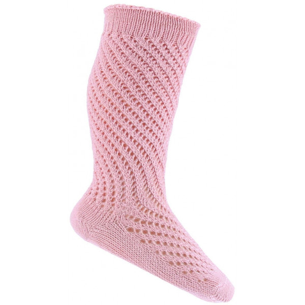 Ażurowe Skarpetki Podkolanówki Dziewczęce Emel esk 205-1 Różowe