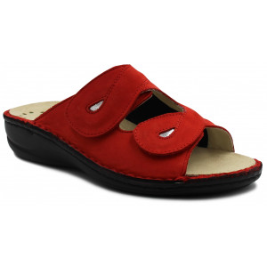 Klapki Damskie Z Miękką Wkładką Ze Skóry Naturalnej Grünland Dara Rosso