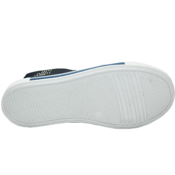 Skórzane trampki dla dziewczynki granatowe Dawid 1108