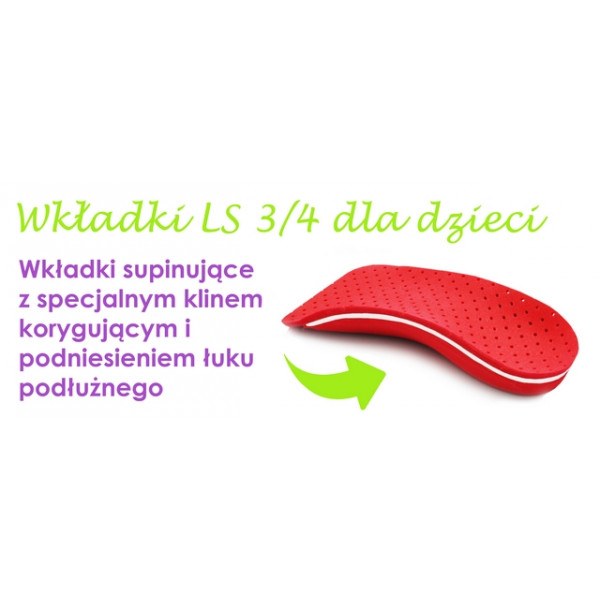 Wkładki Ortopedyczne Correct LS 3/4 kolor czerwony
