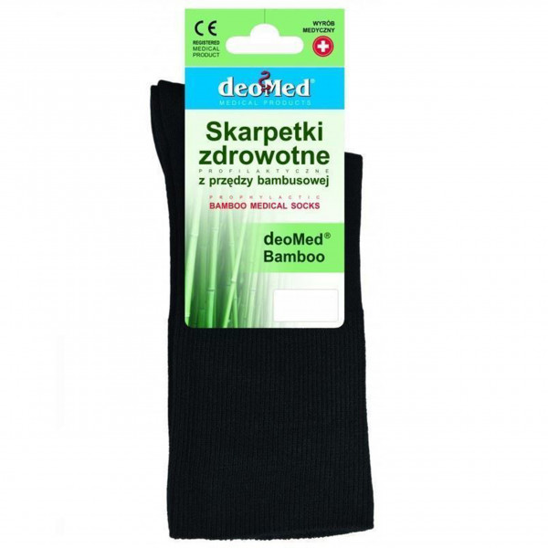 Skarpety bambusowe bezuciskowe zdrowotne polskie czarne DeoMed Bamboo