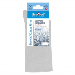 Skarpety bezuciskowe antybakteryjne z srebrem białe DeoMed Cotton Silver