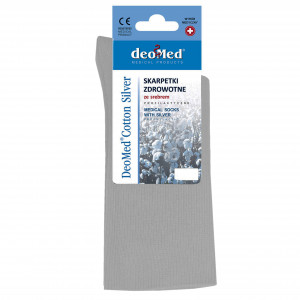 Skarpety medyczne z jonami srebra Ag popielate DeoMed Cotton Silver