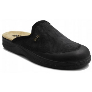 Męskie buty domowe kapcie czarne Bio Up GE 653 Poland/Mono Nero
