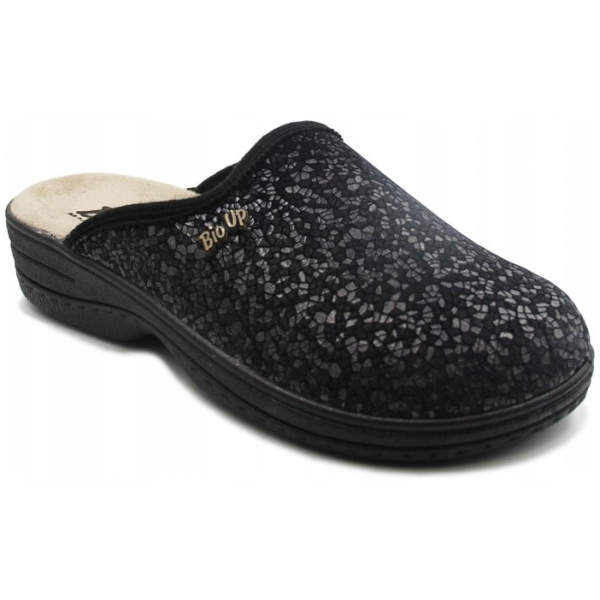 Klapki Damskie Domowe Bio Up GE 514 Giorgione Nero Black ze wzorem