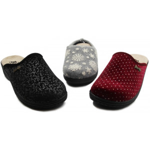 Klapki Damskie Domowe Bio Up GE 514 Giorgione Nero Black ze wzorem