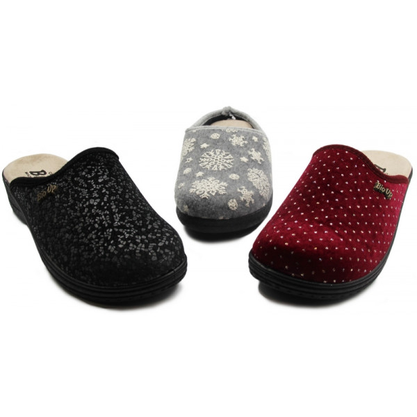 Klapki Damskie Domowe Bio Up GE 514 Giorgione Nero Black ze wzorem