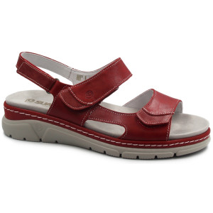 Eleganckie czerwone sandały na lato ze skóry naturalnej Suave 710011-04