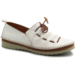 Półbuty Damskie Mokasyny Eleganckie Manitu 840089-03 weiß