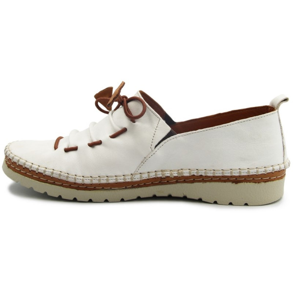 Półbuty Damskie Mokasyny Eleganckie Manitu 840089-03 weiß