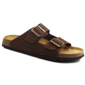 Klapki Męskie Skórzane Na Lato Grunland cb 3005 Bobo Marrone