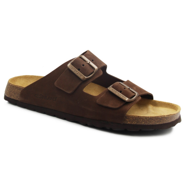 Klapki Męskie Skórzane Na Lato Grunland cb 3005 Bobo Marrone