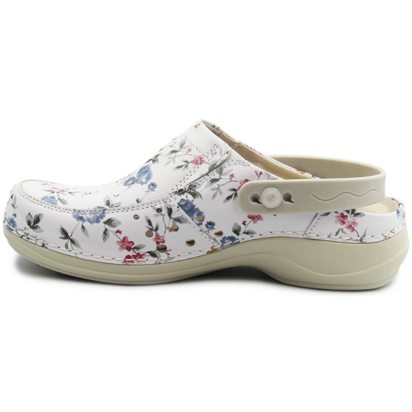 Klapki Damskie Do Pracy Skórzane Białe Nursing Care wg4apf1