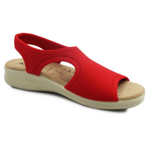 Wygodne lekkie sandały dla kobiet czerwone do pracy na lato Sanital Flex 8024.17
