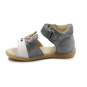 Sandały Dla Dziewczynki Z Jednorożcem Mido 21-27 Szary-Satyna
