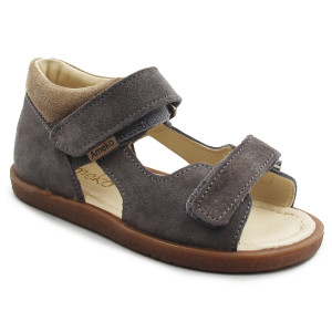 Szare Profilaktyczne Sandały Dla Chłopca Ameko Plain-Stone