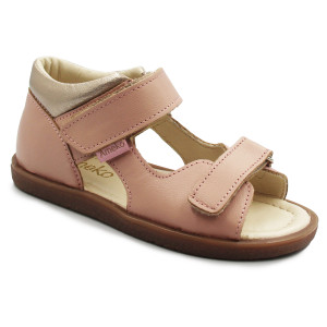 Dziewczęce Skórzane Różowe Sandały Profilaktyczne Ameko plain-nude