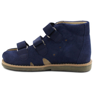 Sandałki Dziecięce Skórzane Na Rzepy Granat Aurelka 1073 basic