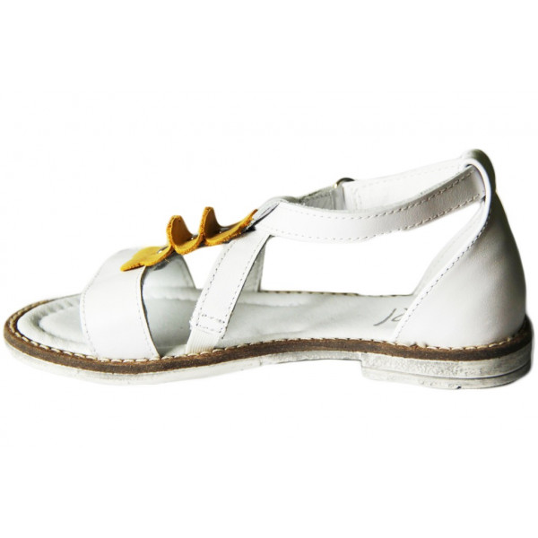 Sandały Buty Emel e 2577-3 Dziewczęce Sandałki na Rzep z ozdobnymi Kwiatuszkami